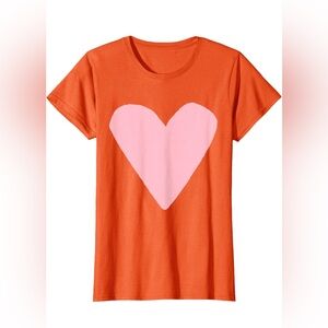 Orange T-Shirt with Pink Heart